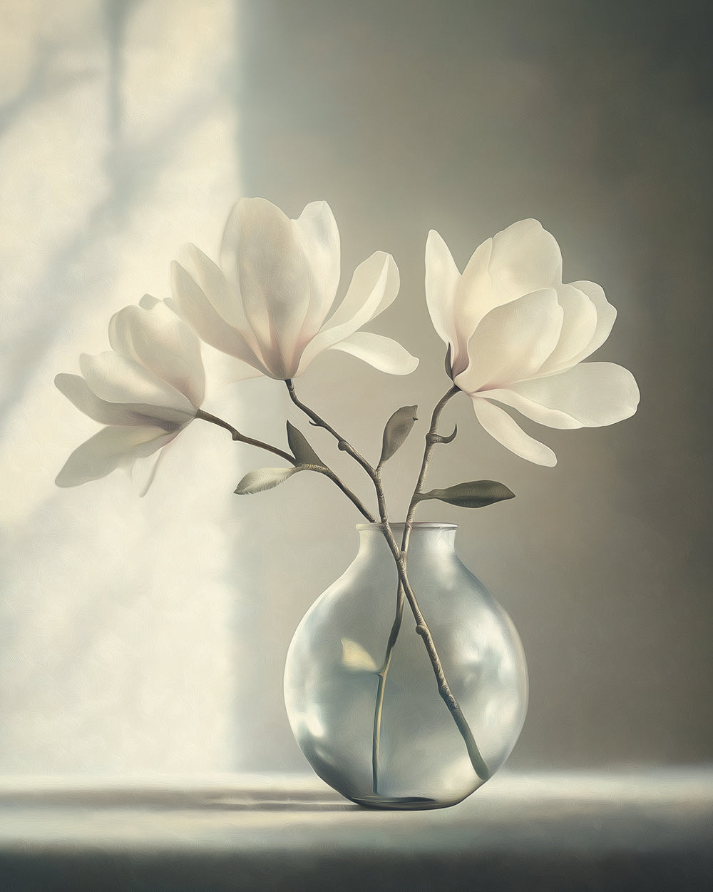Magnolie in Glasflasche Diamond Painting
