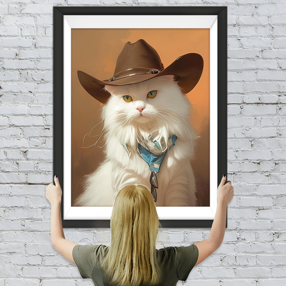 Maine Katze mit Hut Diamond Painting