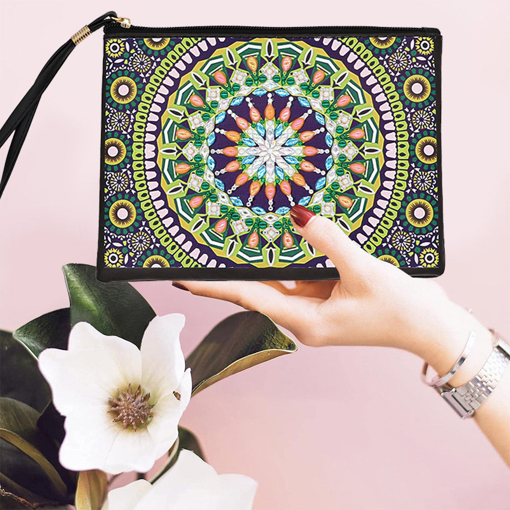 Mandala zum Thema Sommer Diamond Painting Handgelenktasche