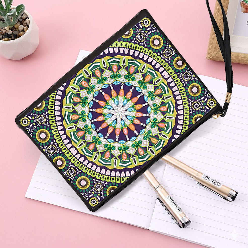 Mandala zum Thema Sommer Diamond Painting Handgelenktasche