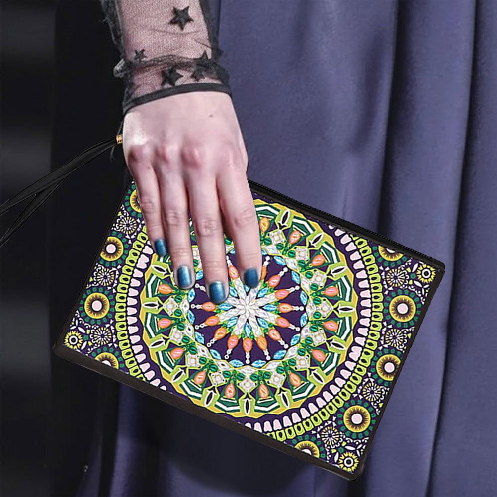 Mandala zum Thema Sommer Diamond Painting Handgelenktasche