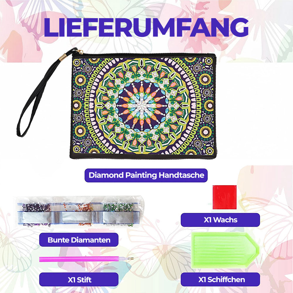 Mandala zum Thema Sommer Diamond Painting Handgelenktasche