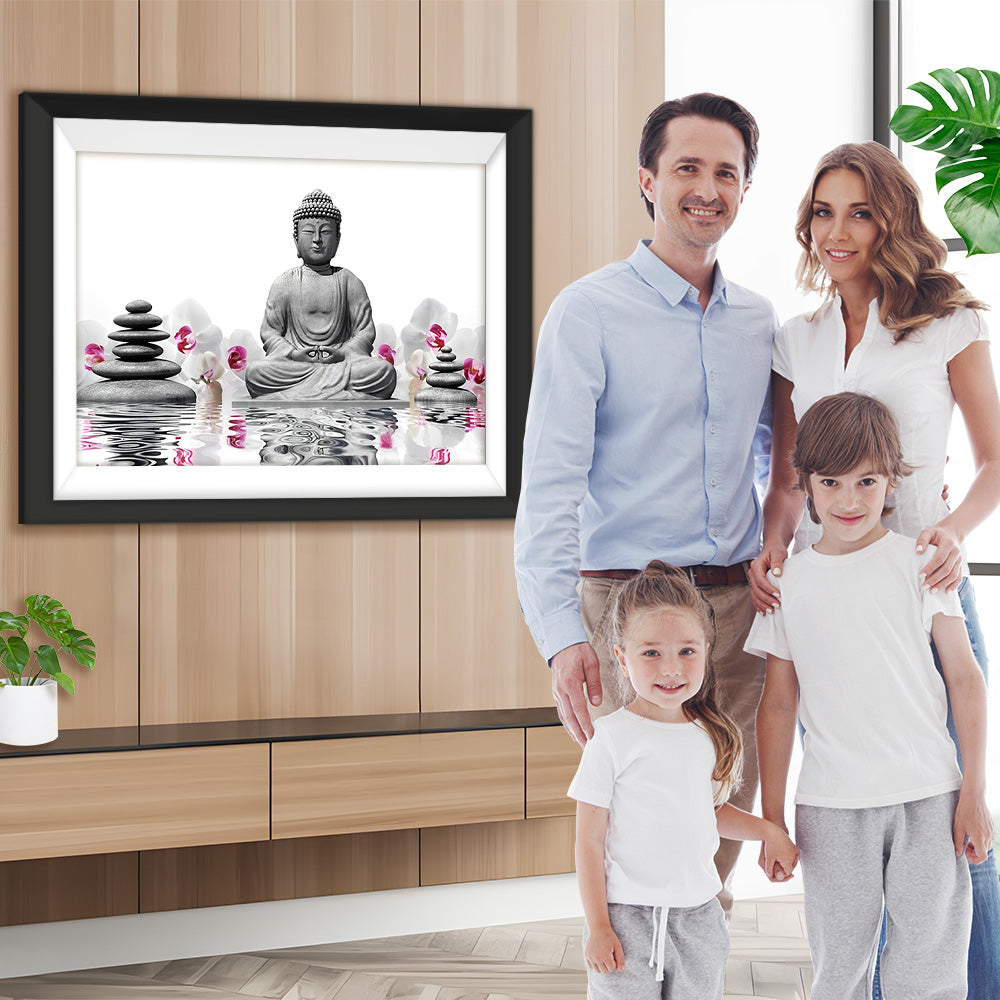 Meditierender Buddha im Wasser Diamond Painting