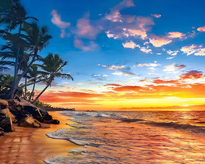 Meer bei Sonnenuntergang Diamond Painting