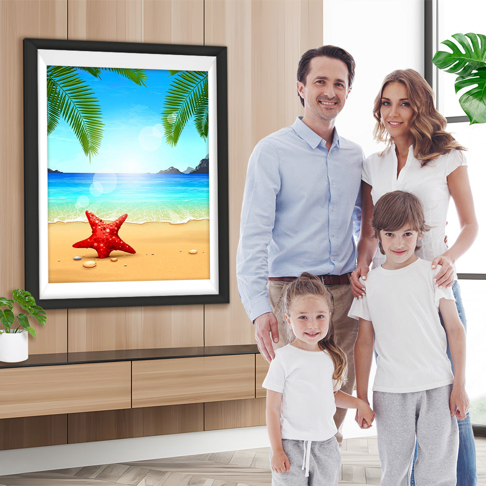 Meer, Sandstrand und Seestern Diamond Painting