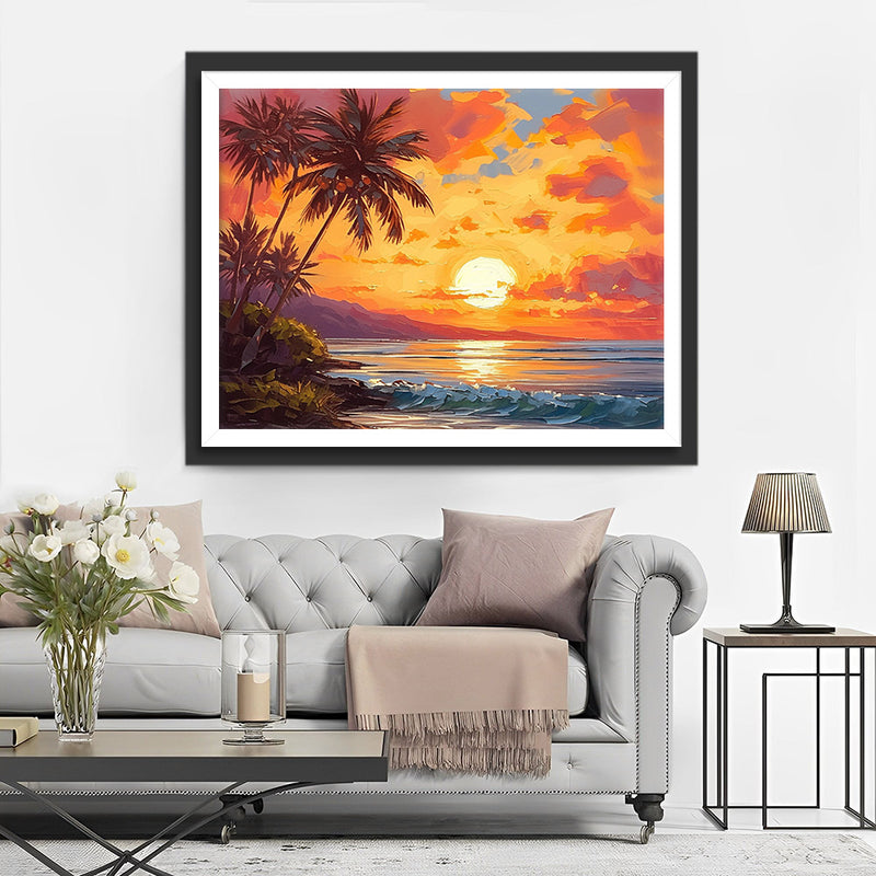 Meer und Sonnenuntergang Diamond Painting
