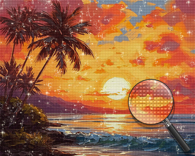 Meer und Sonnenuntergang Diamond Painting