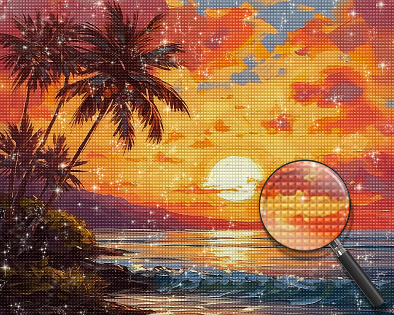 Meer und Sonnenuntergang Diamond Painting