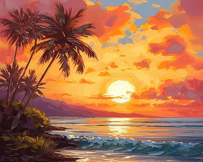 Meer und Sonnenuntergang Diamond Painting