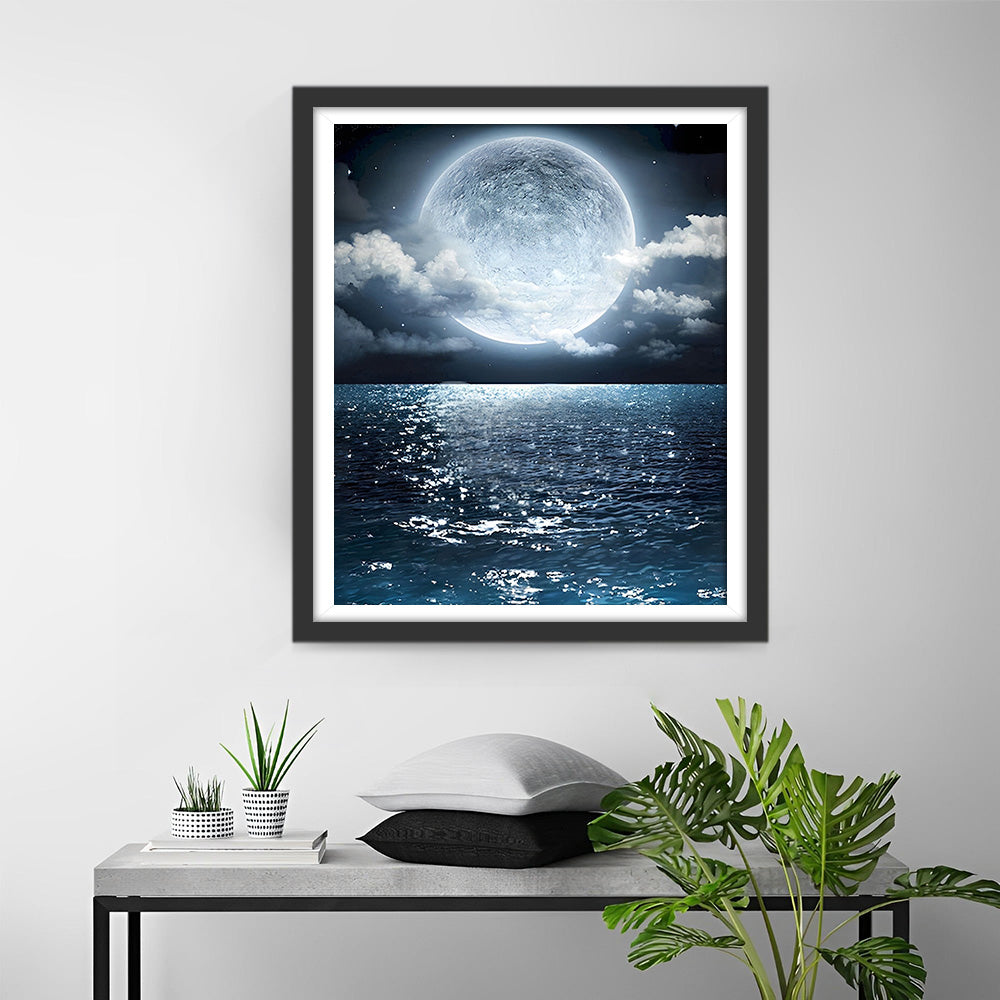 Meer und Vollmond Diamond Painting