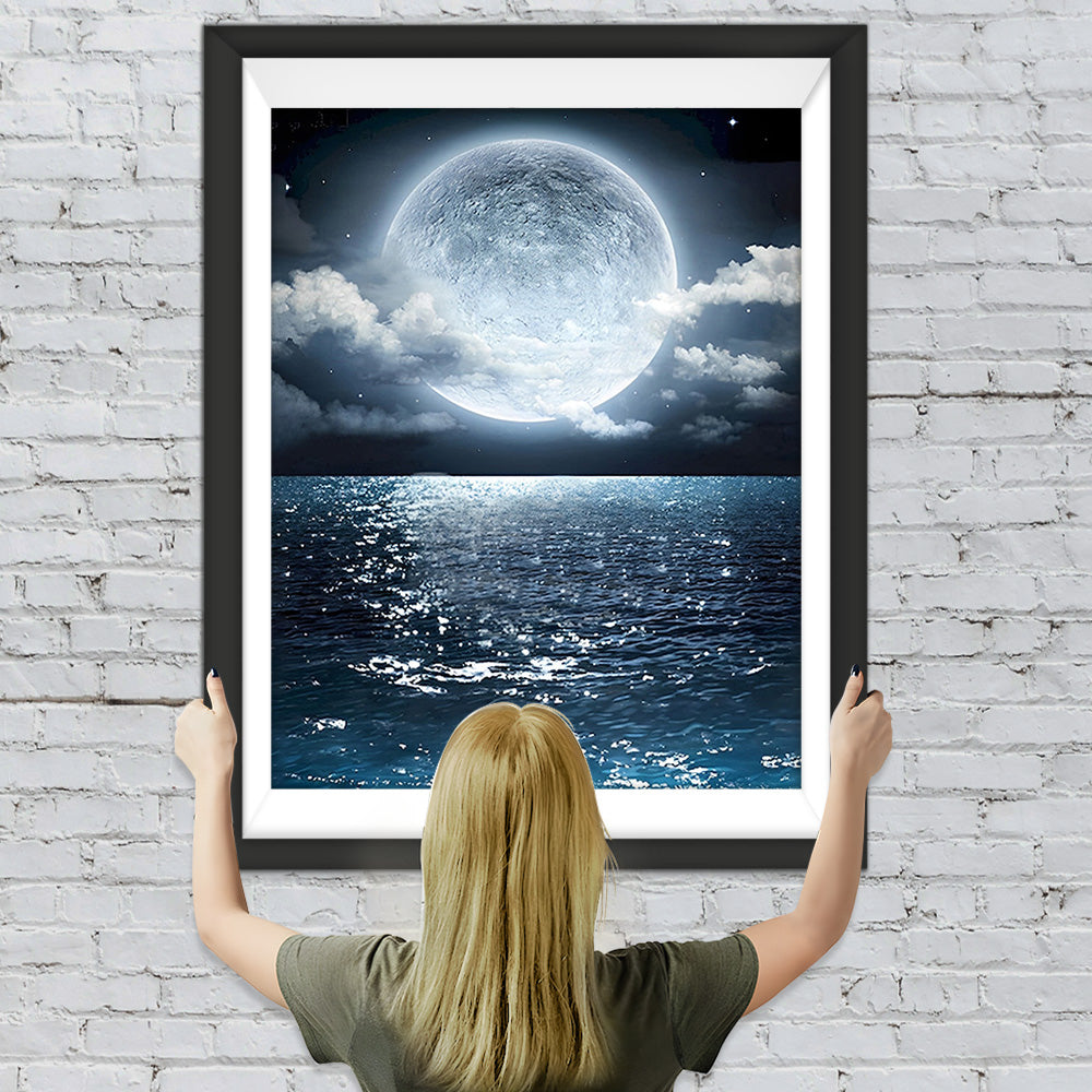 Meer und Vollmond Diamond Painting