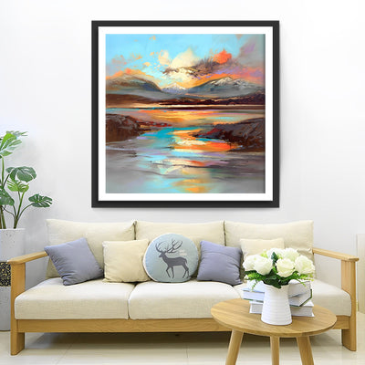 Meer und Wolken in den Bergen Diamond Painting
