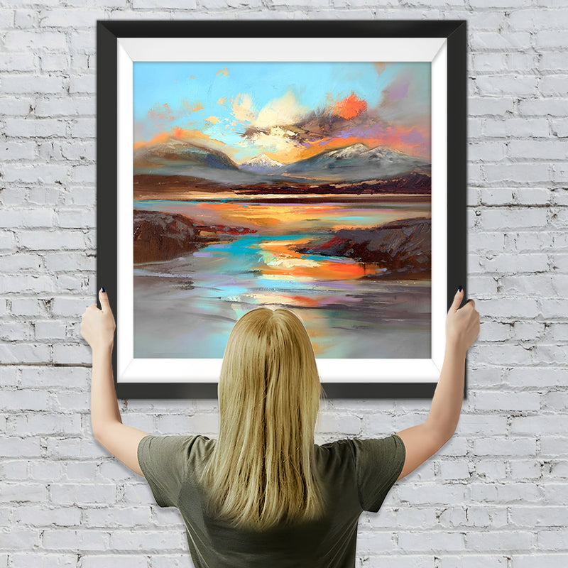 Meer und Wolken in den Bergen Diamond Painting