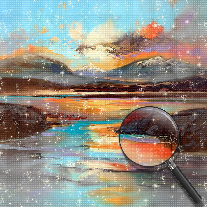 Meer und Wolken in den Bergen Diamond Painting