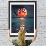 Meer unter dem roten Mond Diamond Painting