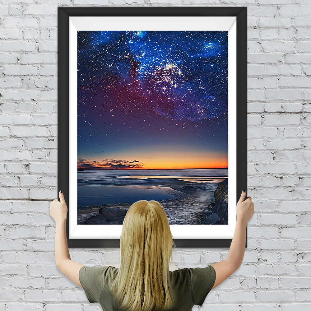 Meer unter dem Sternenhimmel Diamond Painting