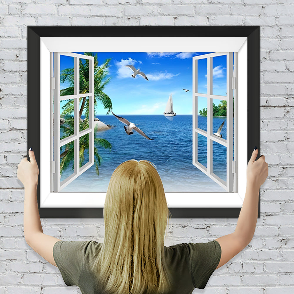 Meer vor dem Fenster Diamond Painting