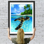 Meeresschildkröte unter blauem Himmel Diamond Painting