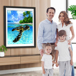 Meeresschildkröte unter blauem Himmel Diamond Painting