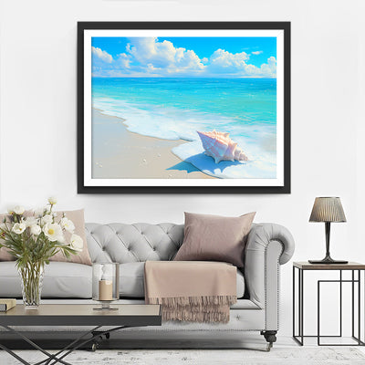 Meeresschnecke am Strand Diamond Painting