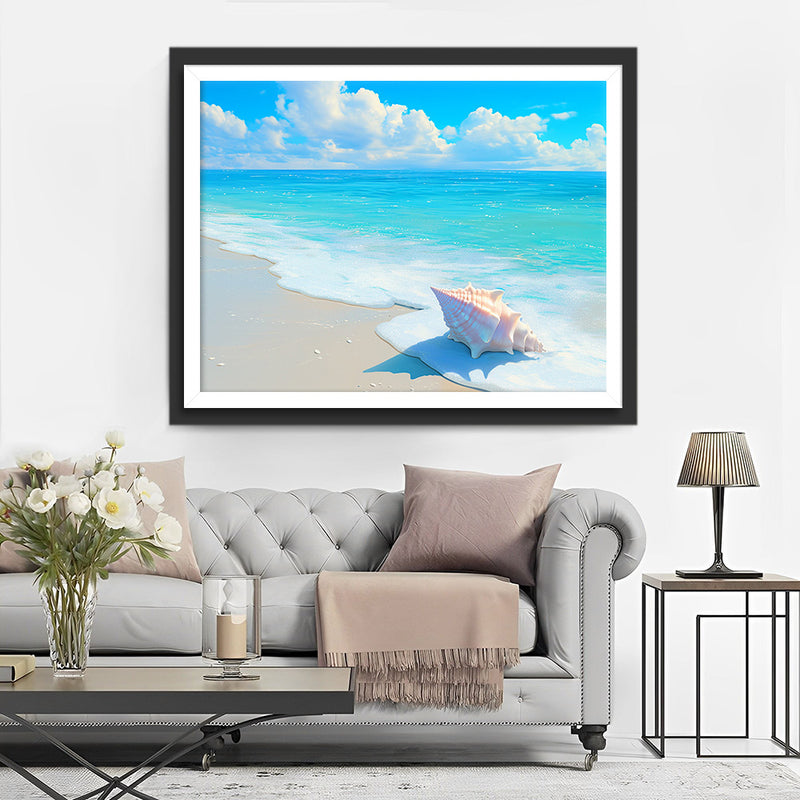 Meeresschnecke am Strand Diamond Painting