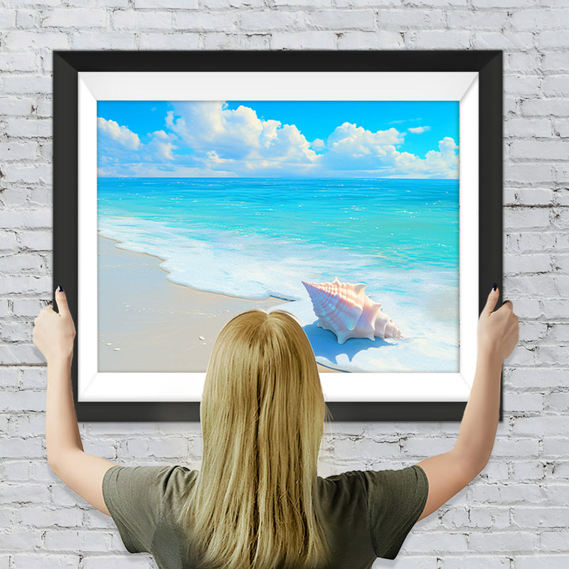 Meeresschnecke am Strand Diamond Painting