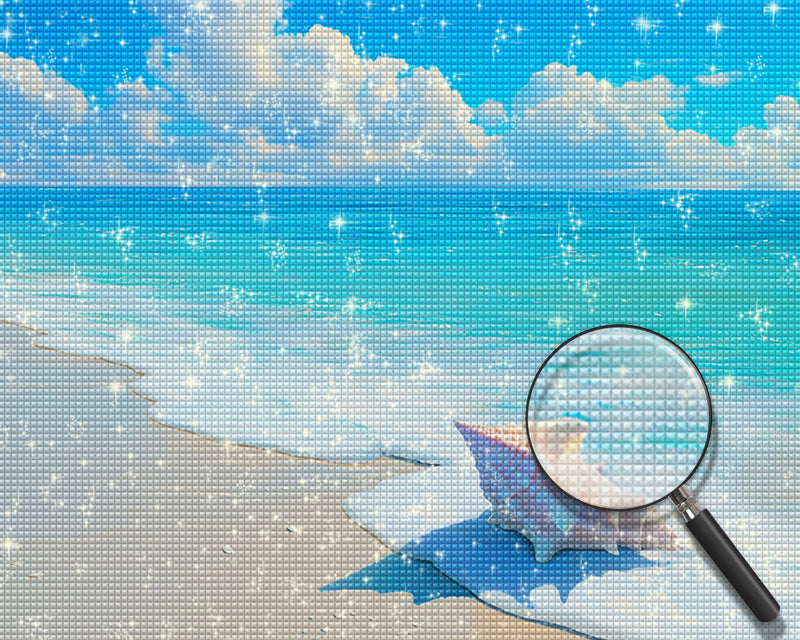 Meeresschnecke am Strand Diamond Painting