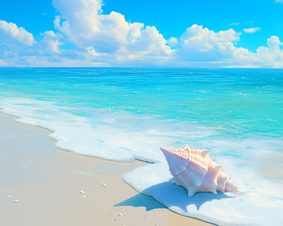 Meeresschnecke am Strand Diamond Painting