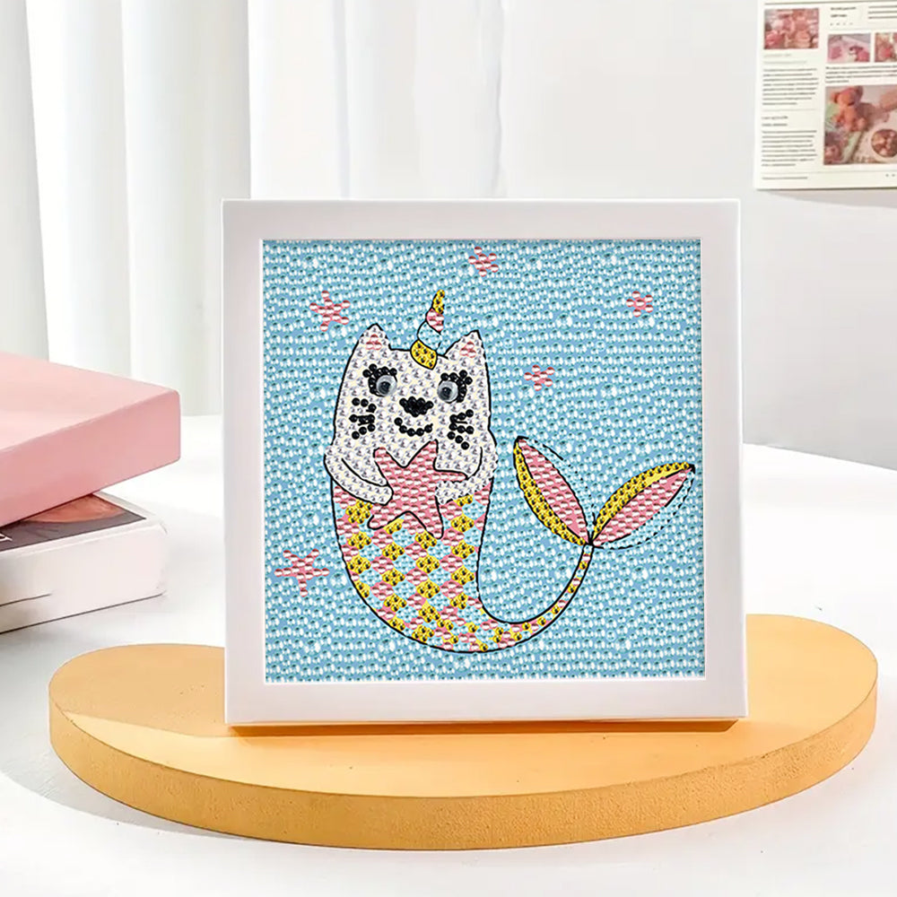 Meerjungfrau Katze Mini-Kristallpünktchen Diamond Painting