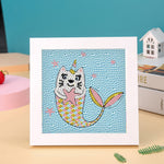 Meerjungfrau Katze Mini-Kristallpünktchen Diamond Painting