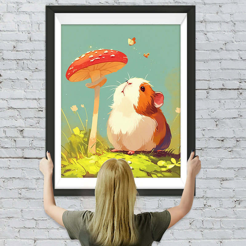 Meerschweinchen und Pilz Diamond Painting