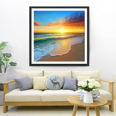 Meerwasser und Strand Diamond Painting