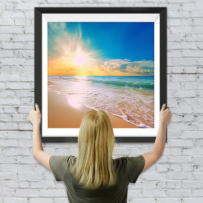 Meerwasser und Strand unter der Sonne Diamond Painting