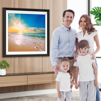 Meerwasser und Strand unter der Sonne Diamond Painting