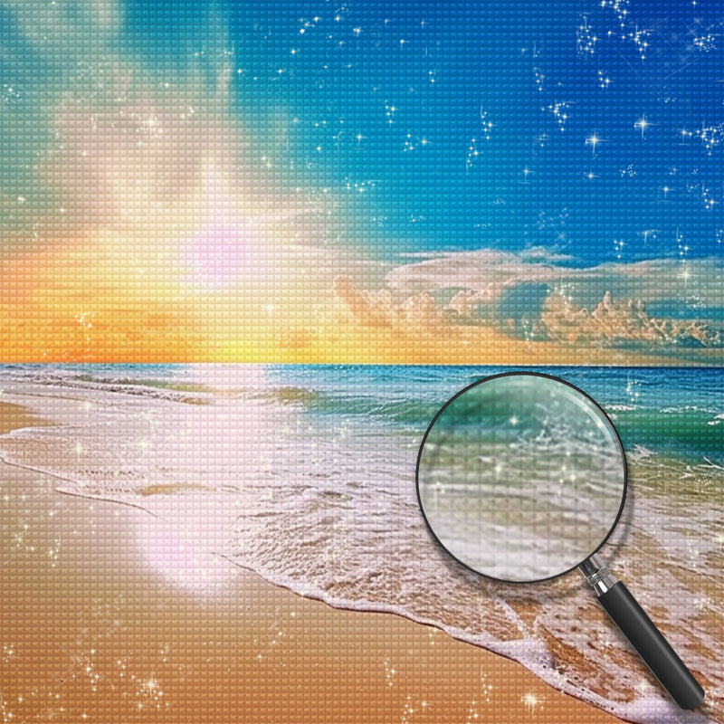 Meerwasser und Strand unter der Sonne Diamond Painting