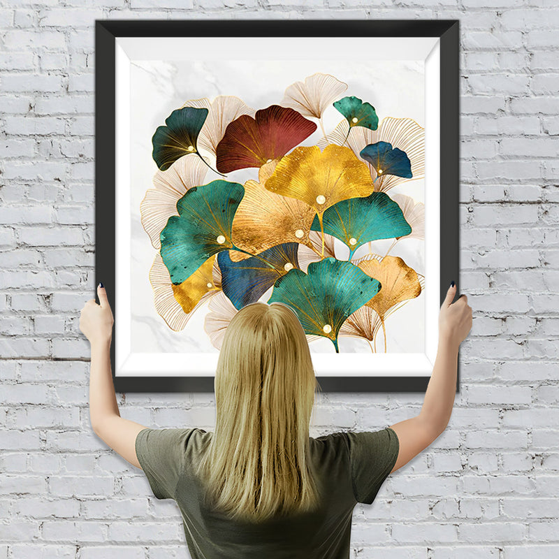 Mehrfarbige Ginkgoblätter Diamond Painting