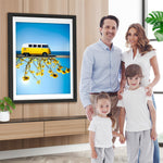 Minibus und gelbe Blumen Diamond Painting