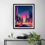 Moderne Stadt bei Nacht Diamond Painting