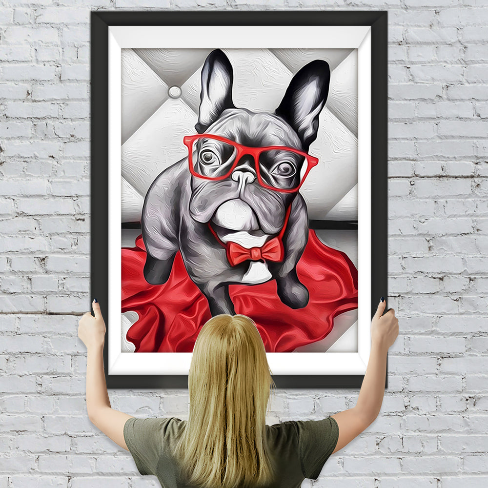 Modischer Bulldog Diamond Painting