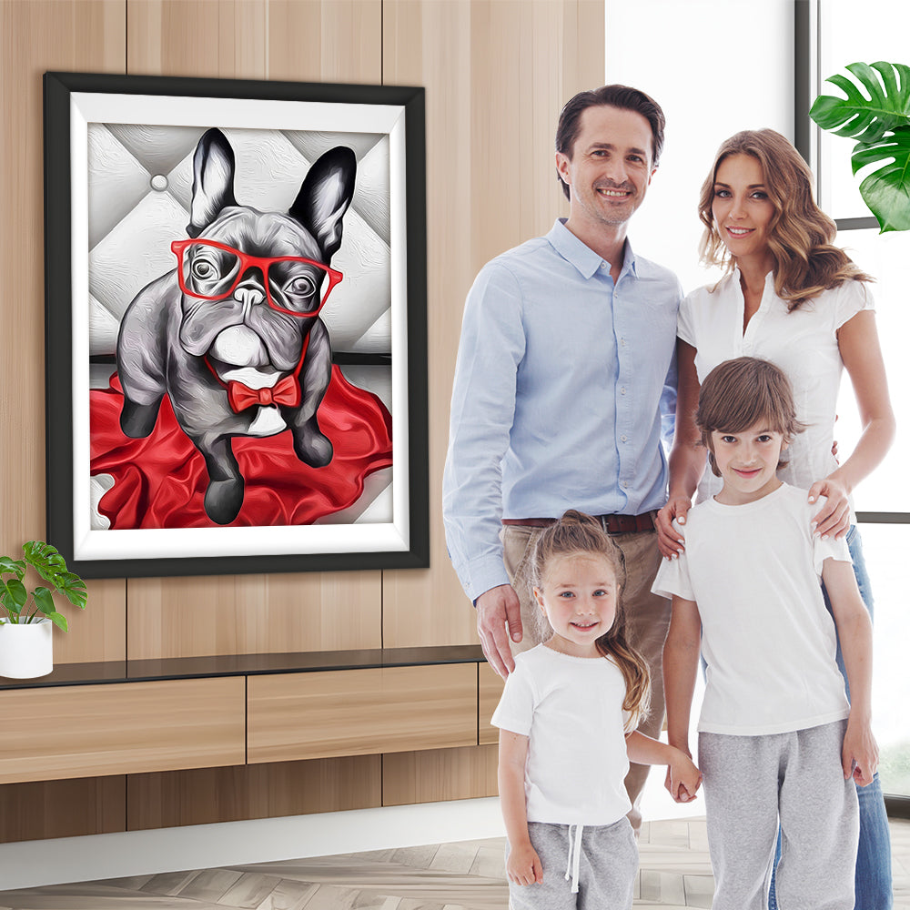 Modischer Bulldog Diamond Painting
