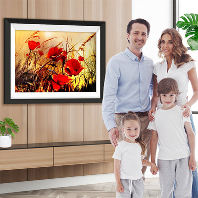 Mohnblumen und Herbstgras Diamond Painting