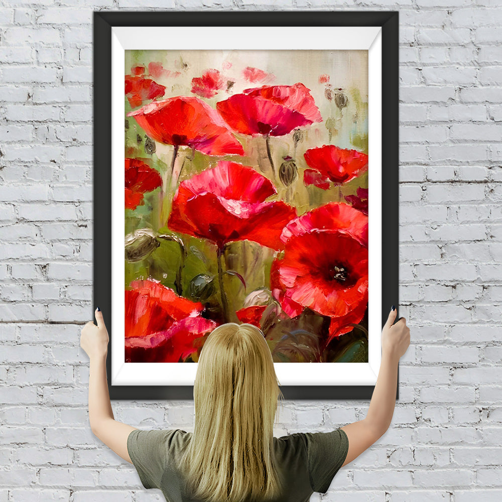 Mohnblumen und Knospen Diamond Painting