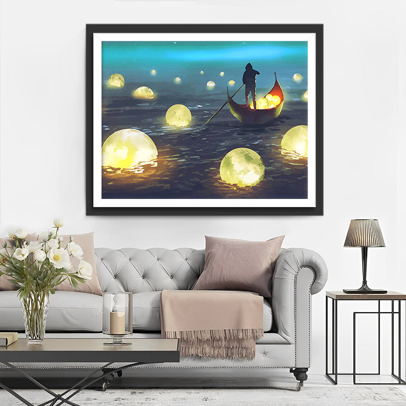 Mondlichter auf dem Fluss Diamond Painting