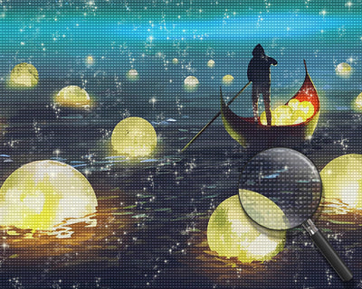 Mondlichter auf dem Fluss Diamond Painting