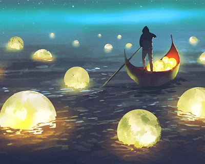 Mondlichter auf dem Fluss Diamond Painting
