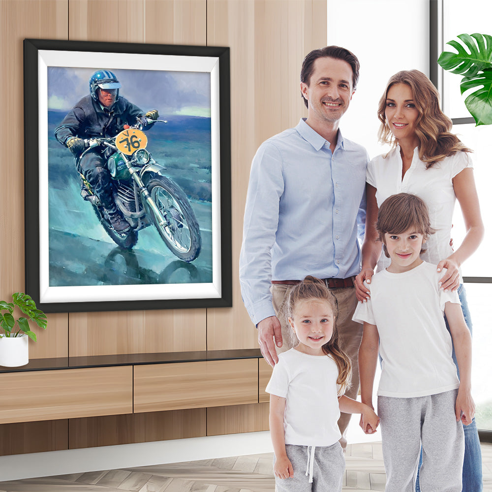 Motorrad am Meer Diamond Painting