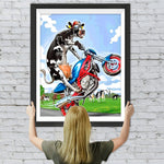 Motorrad fahrende Kuh Diamond Painting