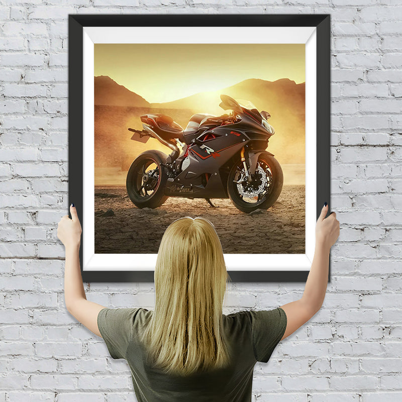 Motorrad und trockenes Land Diamond Painting