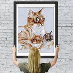 Mutter Katze und ihre Kinder Diamond Painting