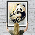 Mutter Panda hält Babies Diamond Painting